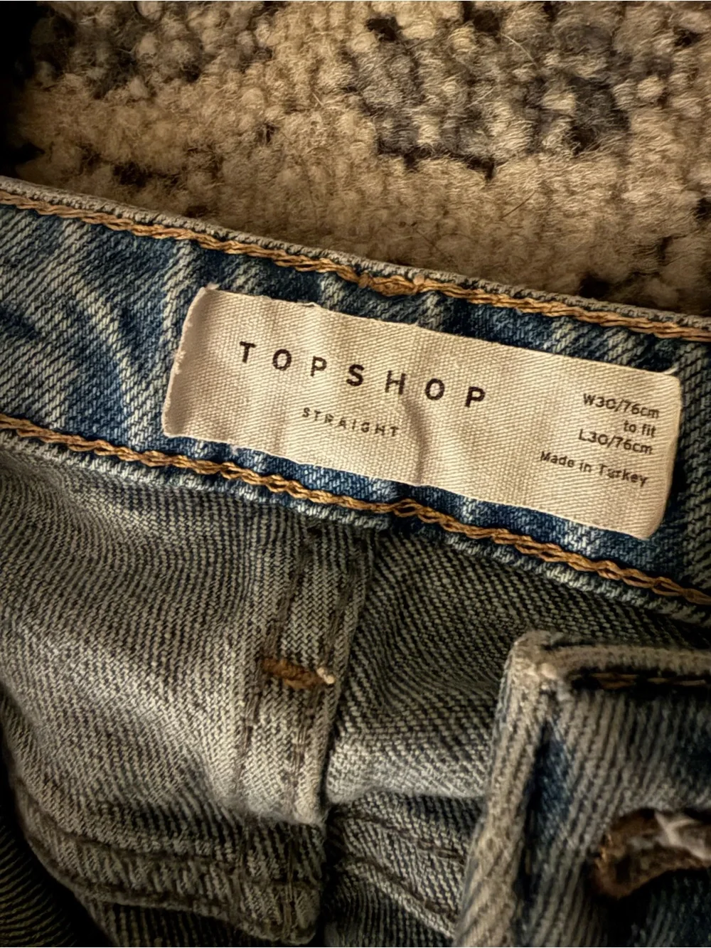 Topshop Light Blue Cropped Distressed Jeans